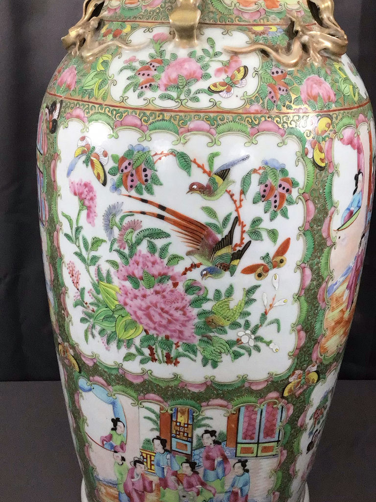 Vintage Rose Medallion Urn / Umbrella Stand - image 6 of 16
