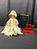 Vintage Doll, Sewing Machine, Book - thumbnail 1 of 16