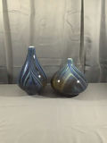Blue Swirl Glass Vases - thumbnail 1 of 8