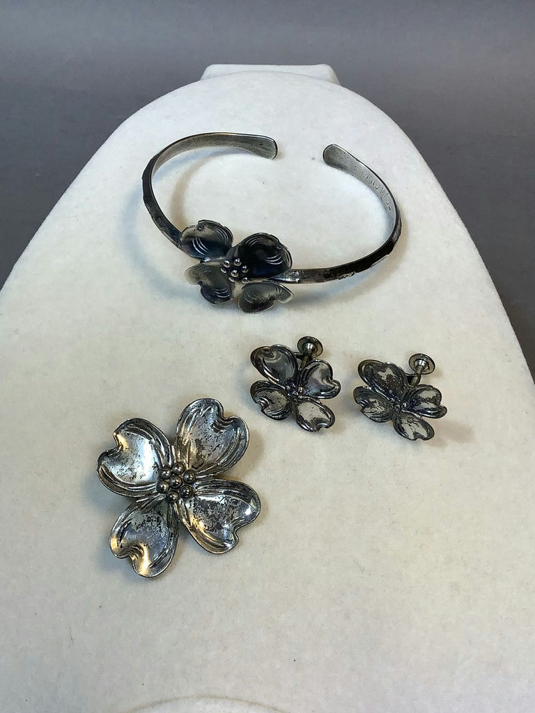 Sterling Dogwood Flower Jewelry (12+dwt) - image 1 of 7