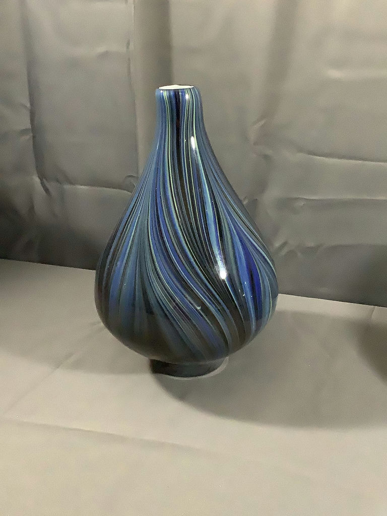 Blue Swirl Glass Vases - image 4 of 8