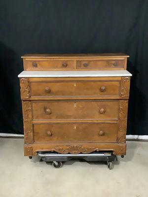 Antique Marble Top Sideboard - Image 1 of 10