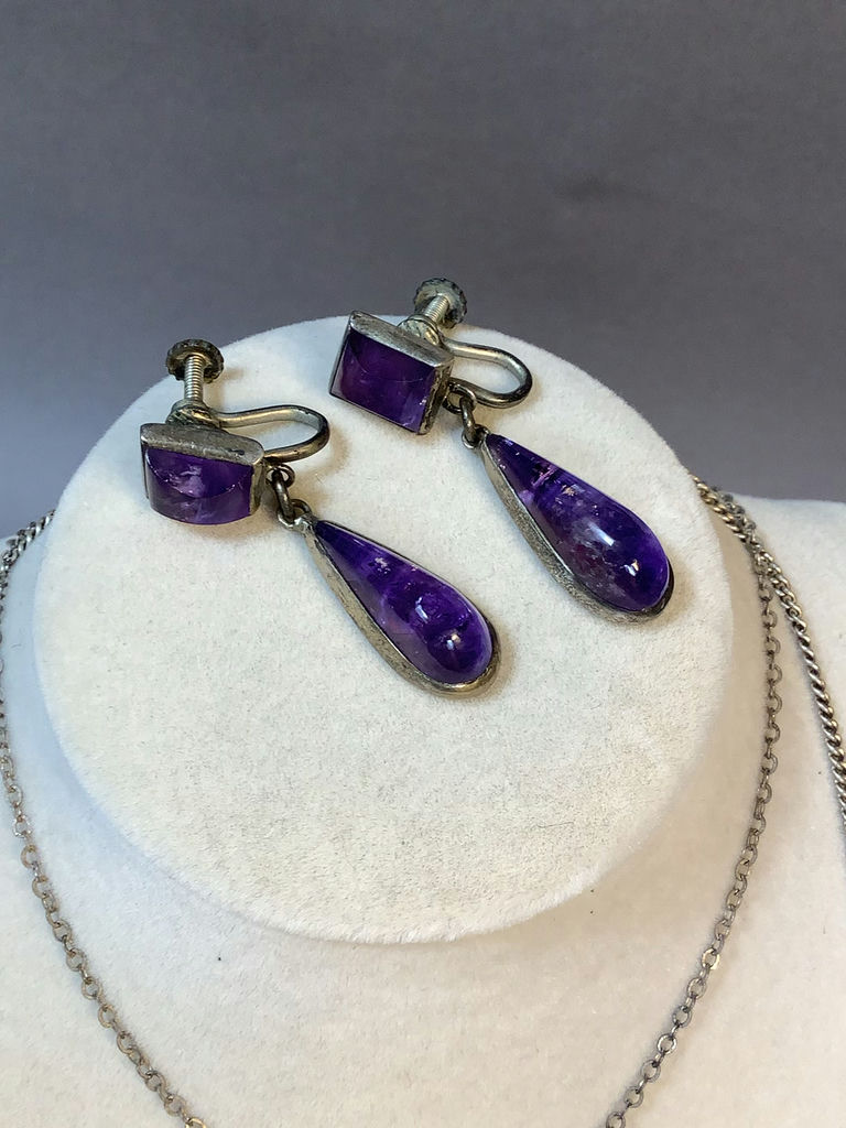 Silver & Amethyst Jewelry - image 2 of 7