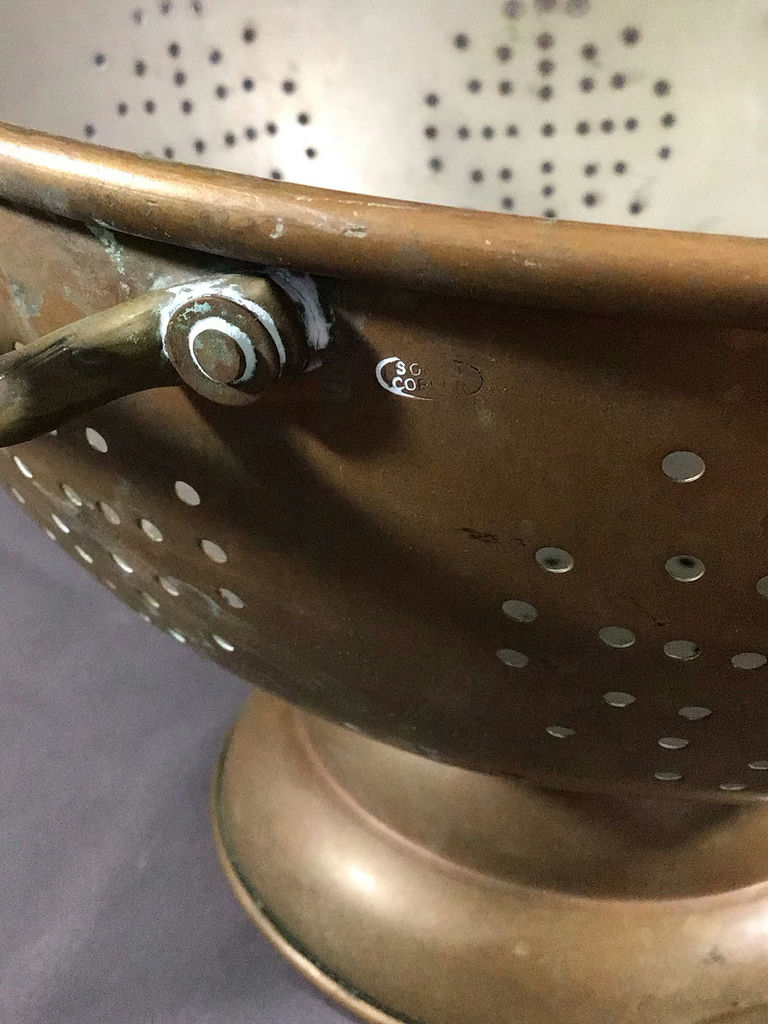 Vintage Copper Tray, Kettle, & Strainer - image 10 of 15