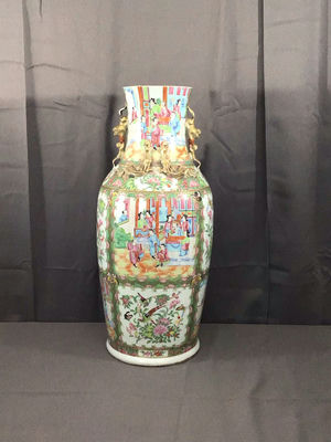 Vintage Rose Medallion Urn / Umbrella Stand - Image 1 of 16