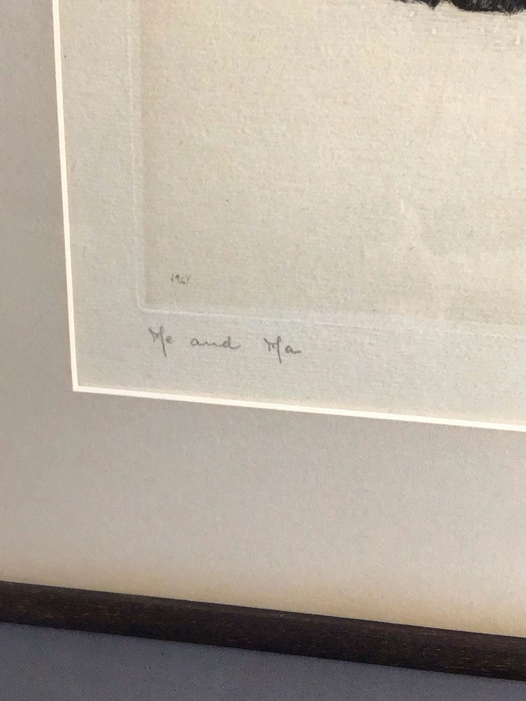 Vintage Marguerite Kirmse Framed Etching - image 3 of 7