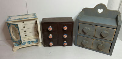 Three Jewelry Small Storage Boxes - Image 1 of 1