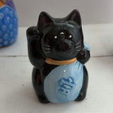Colorful Ceramic Cat Figurines Mexican Folk Art Style - thumbnail 4 of 4