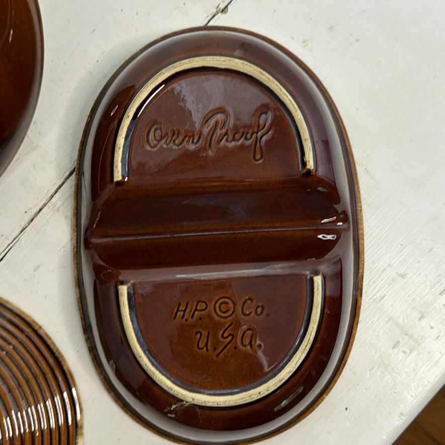 Vintage Brown Drip Glaze Ceramic Serving Pieces Hull and McCoy Included - image 7 of 9
