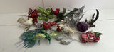 Assorted Glitter Holiday Decor Including Bird Figurines - thumbnail 1 of 5