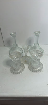 Vintage Glass Candlestick Holder Lot - Image 1 of 4