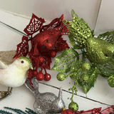 Assorted Glitter Holiday Decor Including Bird Figurines - thumbnail 5 of 5
