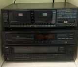 Stack of Vintage Audio Electronics inlcuding TEAC, Onkyo and JVC NOT TESTED - thumbnail 1 of 2