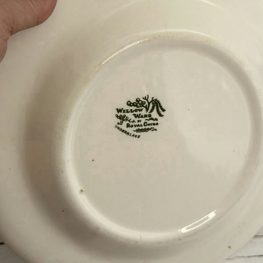 Blue and White Willow Pattern Dish Lot w/ Blue Glass - image 6 of 7