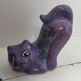 Colorful Ceramic Cat Figurines Mexican Folk Art Style - thumbnail 3 of 4