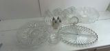 Clear Glass Tableware Lot - Serving Trays, Candlestick Holder etc - thumbnail 1 of 5