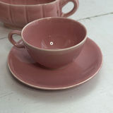 Pink Pastel Ceramics pitcher, gravy boat, teacups and saucers - Including Shenandoah - thumbnail 2 of 9