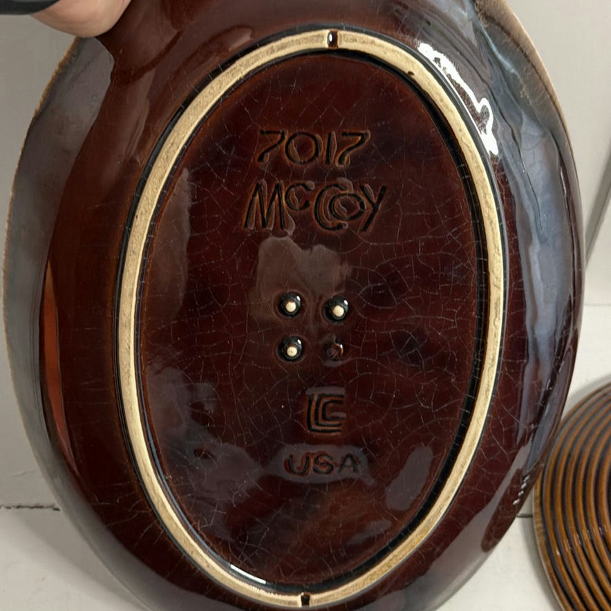 Vintage Brown Drip Glaze Ceramic Serving Pieces Hull and McCoy Included - image 9 of 9