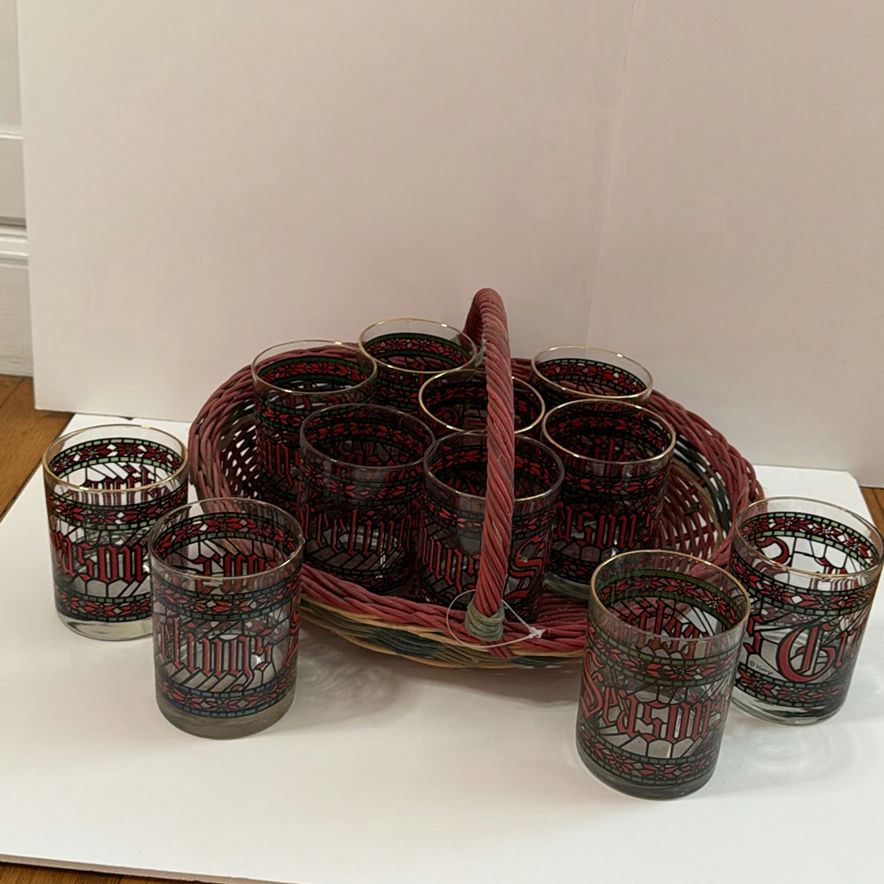 Vintage Holiday Glasses - Houze Glass Company Season's Greetings - image 1 of 3