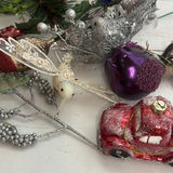 Assorted Glitter Holiday Decor Including Bird Figurines - thumbnail 3 of 5
