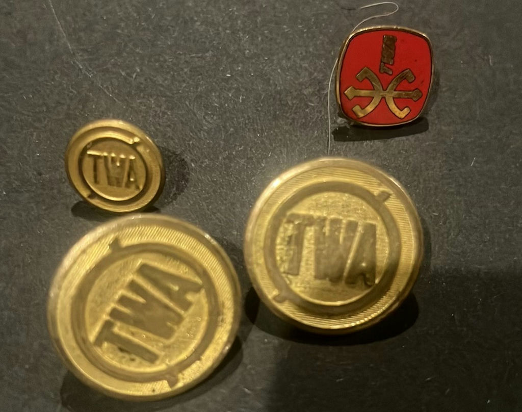 Twa Flight Personnel, Airline Buttons From Jacket - image 1 of 3