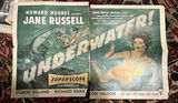 Howard Hughes, Jane Russell Underwater Two Page Movie Advertisement - thumbnail 1 of 4