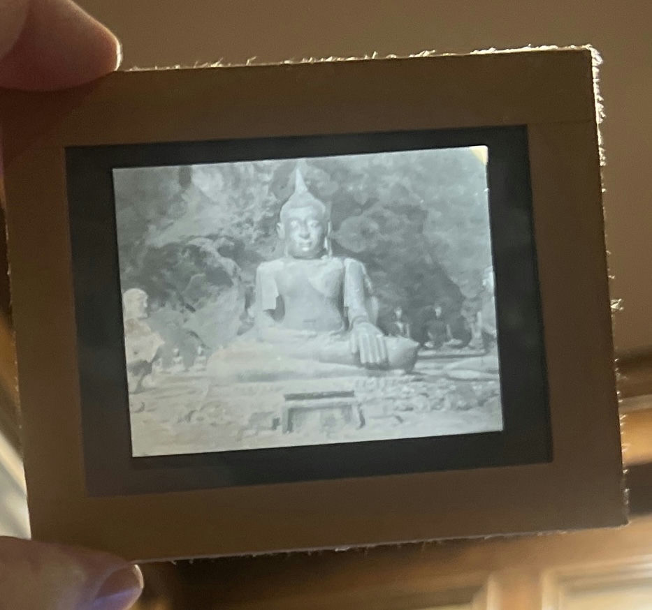 7 Early Magic Lantern Slides Of Voyages To A Buddha Statue In Thailand - image 1 of 4