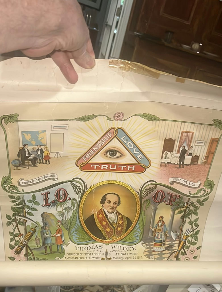 Odd Fellows Banner Livermore, Falls Maine Late 1800S - image 6 of 6