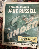Howard Hughes, Jane Russell Underwater Two Page Movie Advertisement - thumbnail 3 of 4