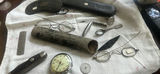 Mixed A Lot Of Small Boy Scout Pocket, Knife, Granny, Glasses, And Ingram Stock Watch Plus Moore - thumbnail 1 of 14