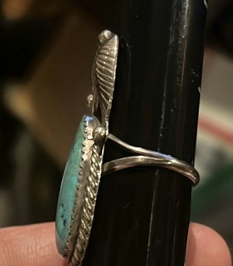 Native American Turquoise And Silver Estate Jewelry Ring - image 3 of 5