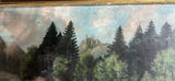 Rustic Camp Oil, Painting On Canvas Of Waterfall And Cabin Antique - thumbnail 4 of 7