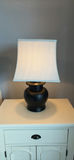 Two Black Table Lamps with White Fabric Shade - thumbnail 1 of 10