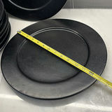 Set of 8 Black Round Wooden Chargers - thumbnail 2 of 8