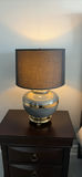 Two Table Lamps with Black Drum Shades - thumbnail 1 of 11