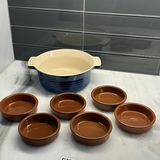 Le CREUSET Blue Covered Casserole Dish with Six Small Ramekins - thumbnail 6 of 9
