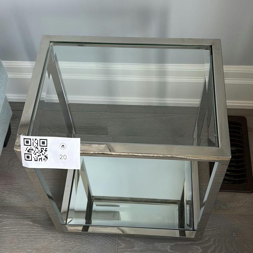 Two Glass and Chrome Accent Tables - image 2 of 8