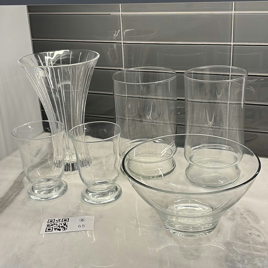Assorted Clear Glass Vases & More - image 1 of 12
