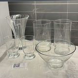 Assorted Clear Glass Vases & More - thumbnail 1 of 12