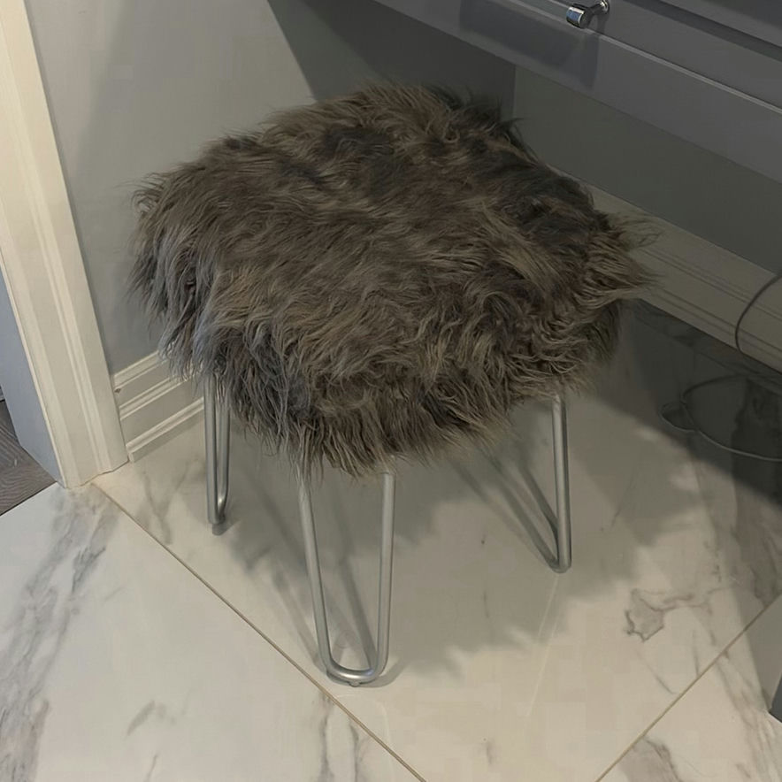 Faux Fur Vanity Stool - image 1 of 5