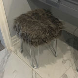 Faux Fur Vanity Stool - thumbnail 1 of 5