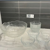 Clear Glass Leaf Pattern Bowls - thumbnail 1 of 12