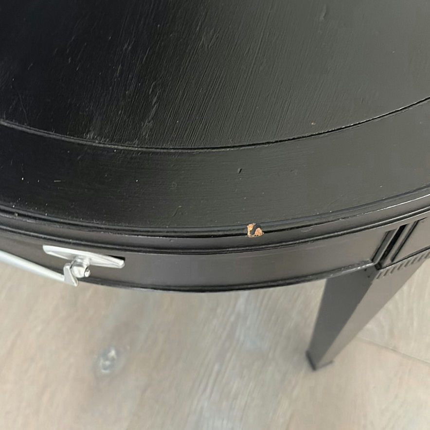 Black Round Accent Table with Drawer - image 4 of 9