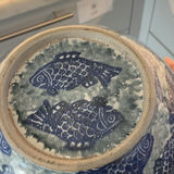 Blue Fish Pattern Ceramic Bowl and White Ceramic Pot - thumbnail 8 of 9