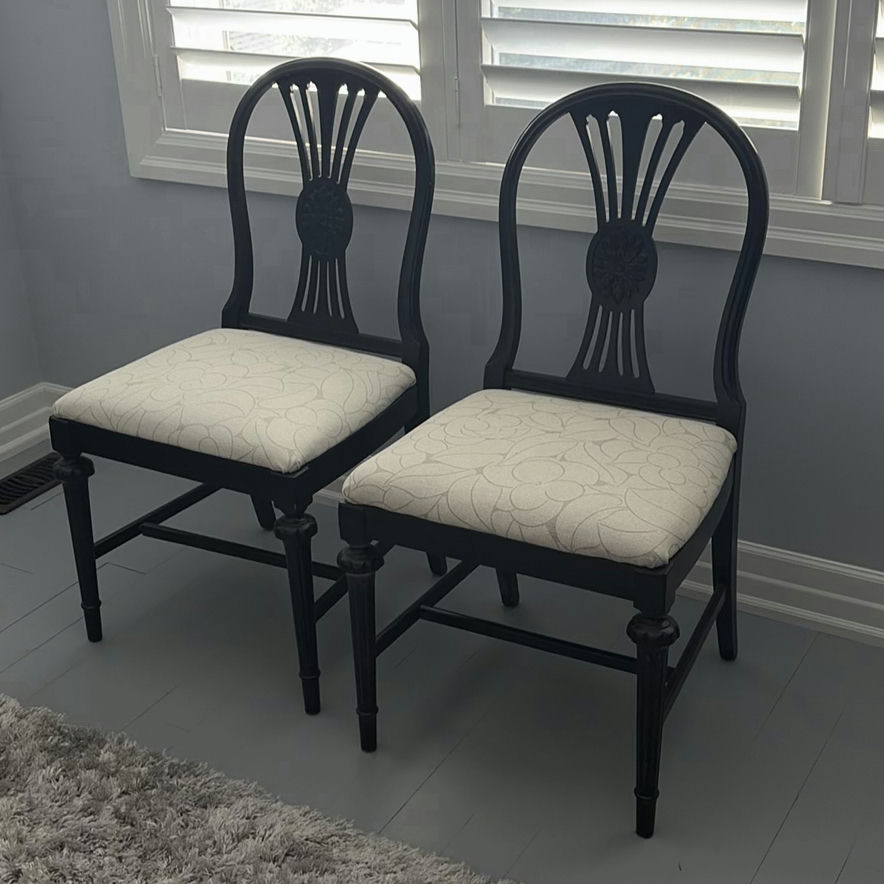2 Black Wooden Accent Chairs - image 1 of 15
