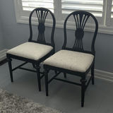 2 Black Wooden Accent Chairs - thumbnail 1 of 15