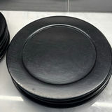 Set of 8 Black Round Wooden Chargers - thumbnail 7 of 8