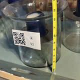 Glass Hurricane Candle Holders and Wooden Tray - thumbnail 5 of 15