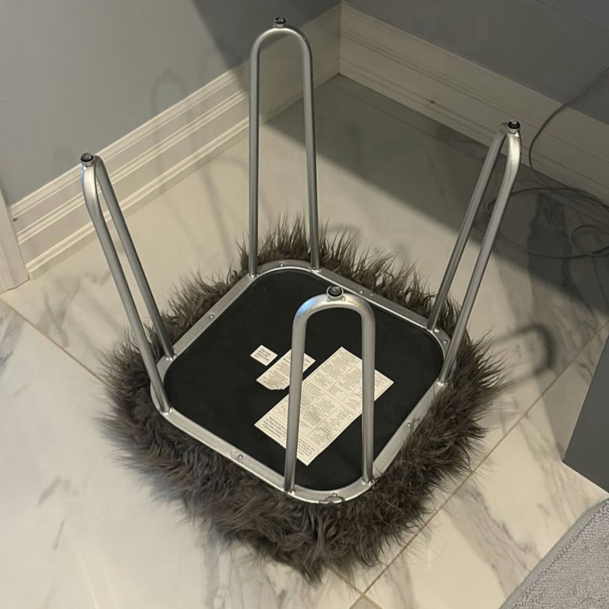 Faux Fur Vanity Stool - image 3 of 5