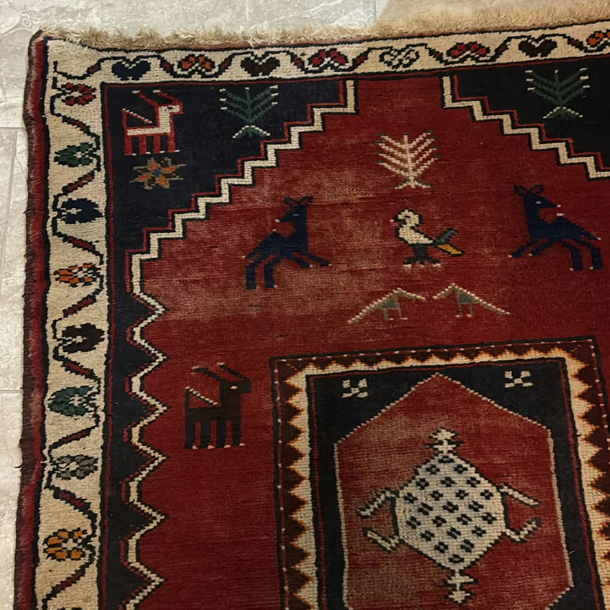Iranian Area Rug with Geometric and Animal Motifs - image 3 of 11